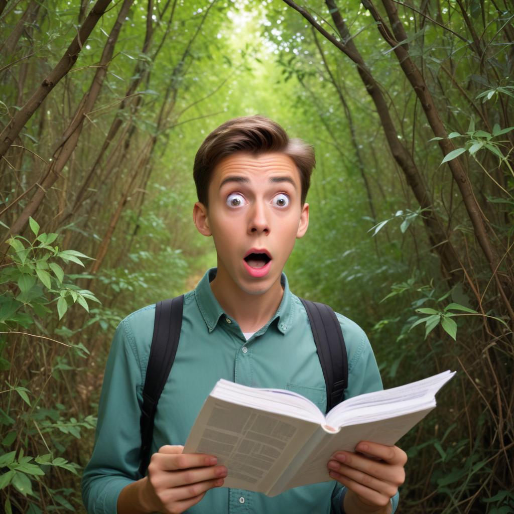 Zdziwiony młody człowiek